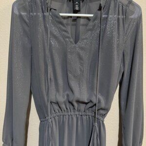 White House/ Black market 00P gray with silver shimmer above the knee dress